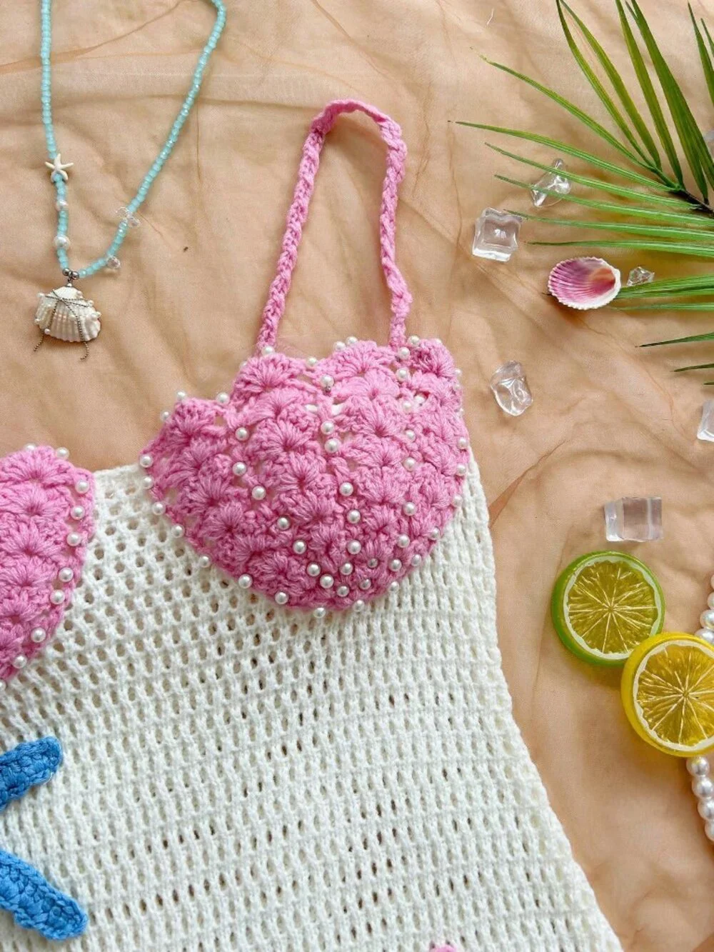 Multicolor Casual Women's Shell-Shaped Bustier Tassel Hem Mini Dress - Picture 7 of 8